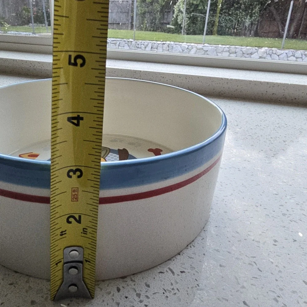 2006 Disney Pluto ‎ Dog, Popcorn, Cereal Bowl Ceramic 3 Inches Deep And